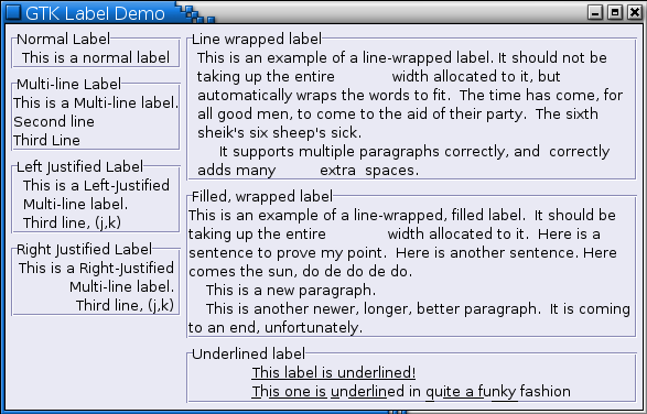 gtk_label_demo screenshot